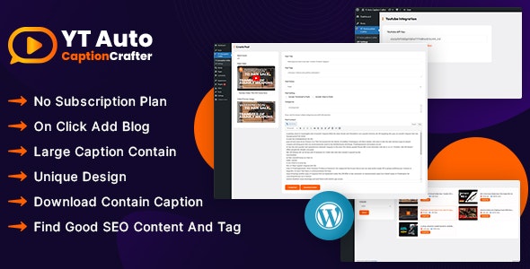 YT Auto Caption Crafter v1.0.0 – 视频内容生成器 WordPress 插件插图 YT Auto Caption Crafter v1.0.0 – 视频内容生成器 WordPress 插件插图
