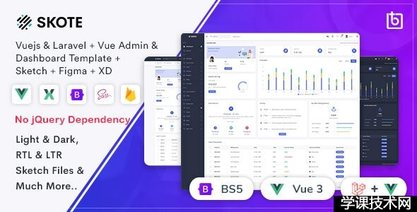 Skote v4.1.2 – Vuejs + Laravel Admin & Dashboard Template + Sketch插图 Skote v4.1.2 – Vuejs + Laravel Admin & Dashboard Template + Sketch插图