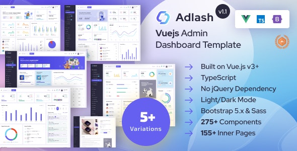 ADLASH – VUEJS ADMIN DASHBOARD TEMPLATE 16 OCTOBER 2023插图 ADLASH – VUEJS ADMIN DASHBOARD TEMPLATE 16 OCTOBER 2023插图