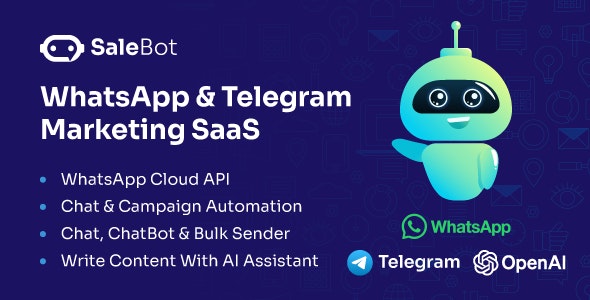 SaleBot v3.6.0(后台已汉化95%) – WhatsApp And Telegram Marketing SaaS – ChatBot & Bulk Sender插图 SaleBot v3.6.0(后台已汉化95%) – WhatsApp And Telegram Marketing SaaS – ChatBot & Bulk Sender插图
