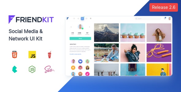 Friendkit v2.6.3 – Social Media UI Kit插图 Friendkit v2.6.3 – Social Media UI Kit插图