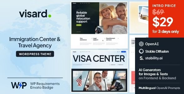 Visard v1.0 – Immigration Center & Travel Agency WordPress Theme插图 Visard v1.0 – Immigration Center & Travel Agency WordPress Theme插图