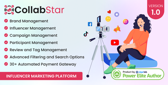 CollabStar v1.0 – 影响力营销平台插图 CollabStar v1.0 – 影响力营销平台插图